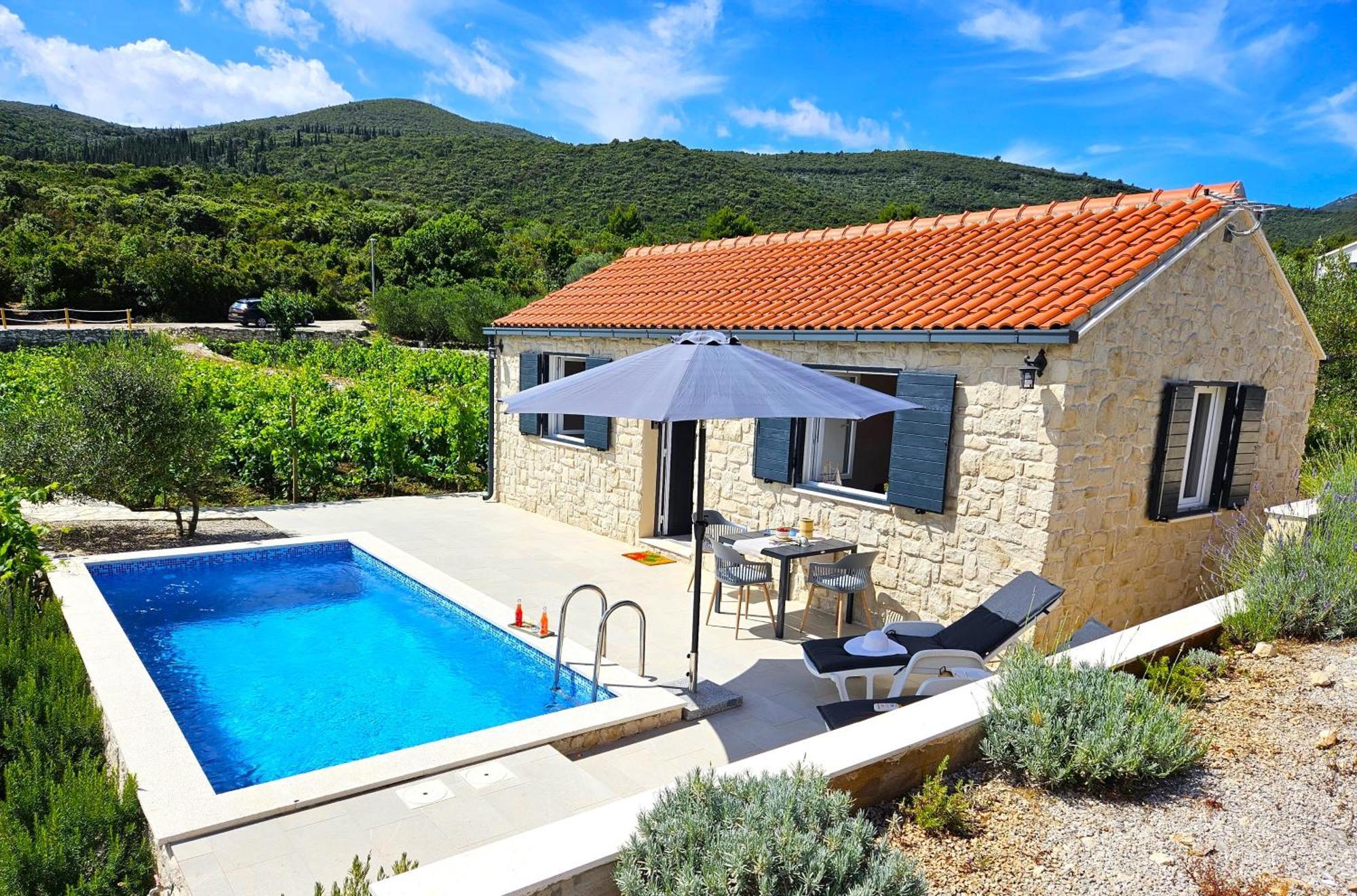 Stone House In Vineyard Vila Račišće Exterior foto